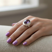 Bague améthyste naturelle - bague,