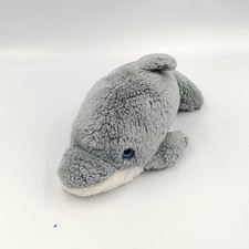 Peluche dauphin gris blanc -