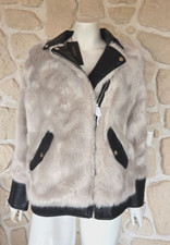 Veste fausse fourrure et simili cuir marque Jayloucy neuve (li)