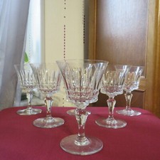 6 verres à vin blanc  en cristal de baccarat modèle Piccadilly H 12,7 cm signé 2