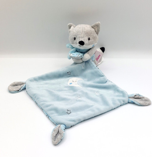 Doudou peluche renard gris
