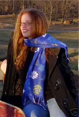 Blue leaf print - print, fleece