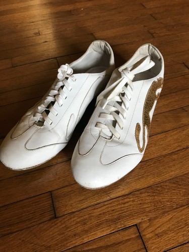 Puma vintage cuir blanc or - blanc, et