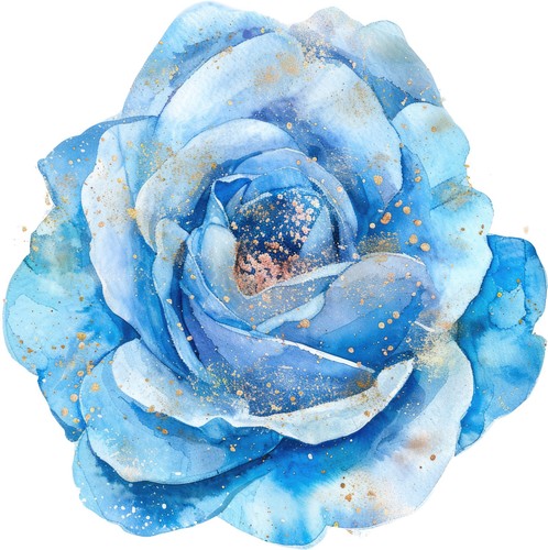 Aquarelle fleur dorée 9x9 - , cm