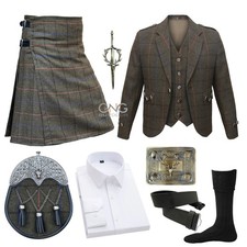 Homme Écossais Veste Tweed 8