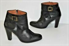 SAN MARINA  Bottines Boots à revers Cuir Noir Talons Hauts T 40 TBE