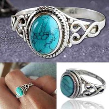 Bague fantaisie bleu turquoise
