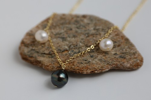 Collier gold filled perle - gold,