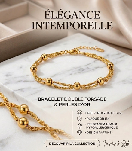Bracelet doré acier - acier, 316l
