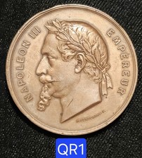 Belle Médaille En Cuivre 51 mm 62 g - Napoléon III - Exposition Universelle 1867