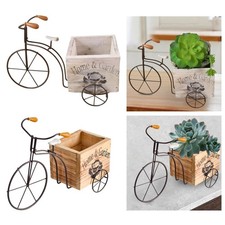 Pot de fleur de vélo en bois