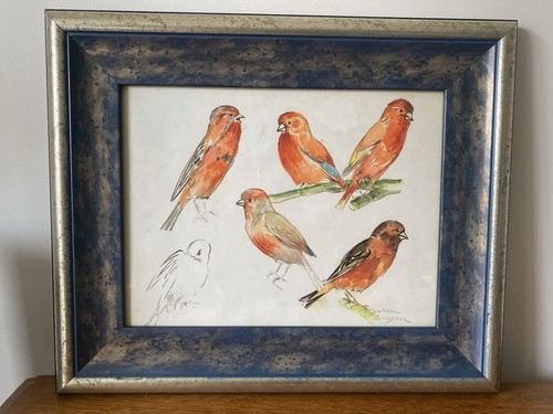 Tableau aquarelle ancien marie - tableau,