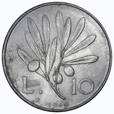 1949 Repubblica Italiana Monnaie Livres 10 Olivier MF103370