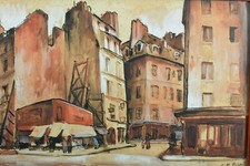 Tableau ancien Vue de la rue