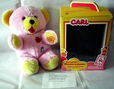 AUTOMATE CARL -TRÈS RARE GROS OURS ROSE "DRÜCK MICH"+ BOÎTE-MADE IN WEST GERMANY