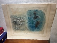 Lithographie Shoichi Hasegawa, Ville bleue , numéro 1/99, certificat authenticit