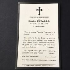 Avis Décès 1900 Charles De Navarre Holy Card Santino