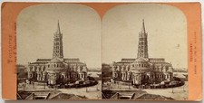 FRANCE Toulouse Eglise Saint-Sernin c1870 Photo Stereo Vintage Albumine P31T2n