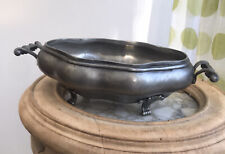 Antique French Victorian Pewter Metal Jardiniere Planter Table Vase Footed