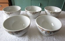5 Bols Anciens porcelaine blanche Italienne WELTNER CISLAGO, décor floral