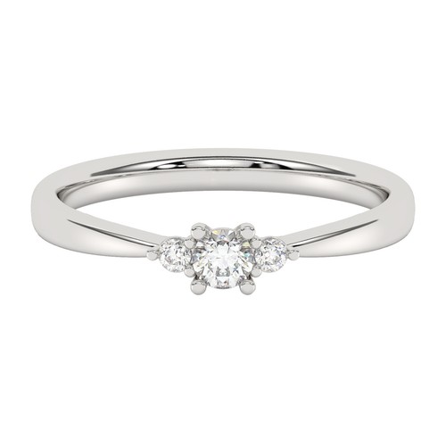 Bague 585 blanc diamants - 585,