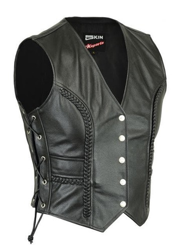 Gilet cuir noir pour - pour, femmes