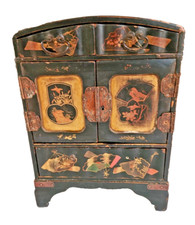 ANCIEN CABINET COFFRET A BIJOUX EN BOIS LAQUÉ JAPON DEBUT XX SIECLE  H 29 CM