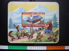 Publicité Ancienne Carton Chocolats Fins MENIER CHOCOLAT Bistrot Épicerie