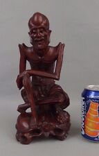 Antique chinese or japanese carved wood hardwood statue figure immortal