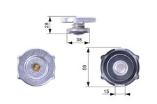 GATES Bouchon de radiateur RC135 pour CHEVROLET G20 Kasten (G) 28mm 59mm