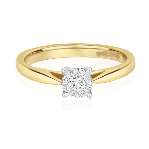 Bague solitaire jaune - bague, 9