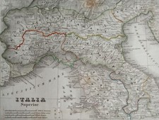 Antique Carte Italie Nord