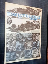 Années 1990 - 1/12 TAMIYA BIG SCALE TEAM LOTUS JPS MK III notice montage taches
