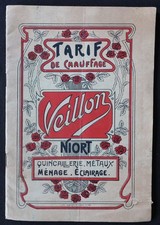 Catalogue 1911 VEILLON NIORT chauffage calorifère poêle cheminée ARt Nouveau