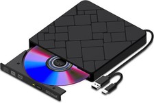 Lecteur CD DVD Externe pour PC USB 30  Type C Portable Lecteur DVD Graveur CD