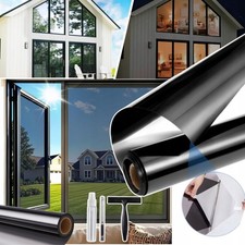 Film Fenêtre Miroir Sans Tain Autocollant Occultant 115x200 cm