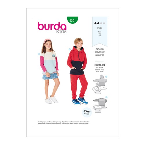 Burda enfants 9301 unisexe - enfants,