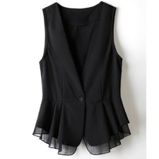 Femme Ruche Gilet Falbala Slim