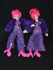 Lot 2 peluche doudou poupée SEPHORA Stacy Fever Noël 2007 boa violet 38 cm TTBE 