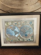 “A New And Accvrat Map Of The World” Framed Reproduction Wall Art Color Foil
