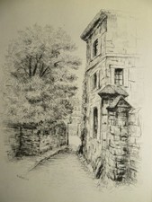 Jean FRÉLAUT (1879-1954) GRAVURE ORIGINALE RUE BERTON LA MUETTE VIEUX PARIS 1947