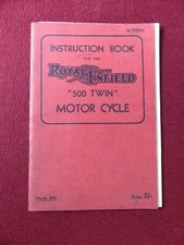 livret instruction book moto : ROYAL ENFIELD 500 TWIN motor cycle / 1950