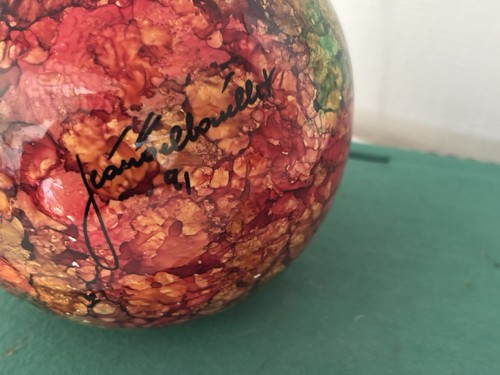 Vase boule verre laqué - vase,