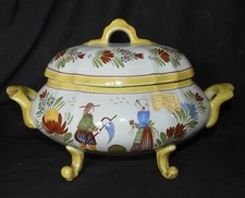 Faïence de QUIMPER HB : Grande soupière (réédition modèle du musée) années 60-70