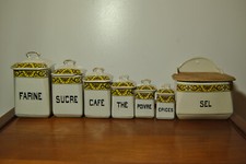 Ensemble céramique porcelaine vintage pot boite bocaux épice rangement cuisine