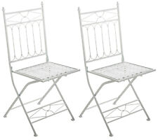 Lot de 2 Chaises de jardin pliables Asina en fer forgé pour Terrasse Ou Balcon
