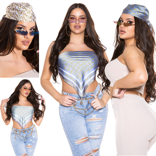 Bandana top femme imprimé - top,