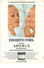 PUBLICITE   1970  LANCOME cosmétiques la creme absolue