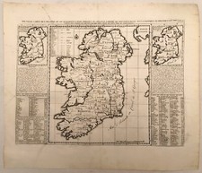 Carte ancienne IRLANDE  Atlas Gueudeville Châtelain XVIII ème siècle