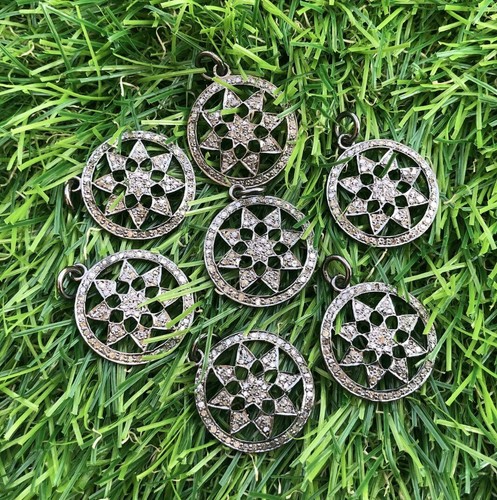 Pendentif pavé rond argent - pendentif,